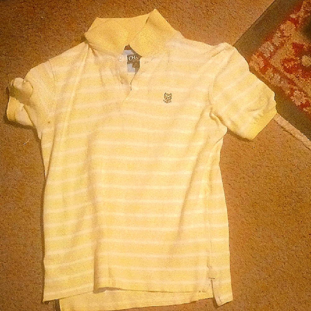 Chaps Yellow Polo Shirt with Subtle Stripes